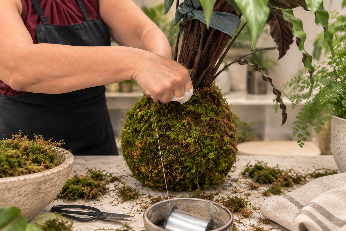 Kokedama hecha en MARARI
