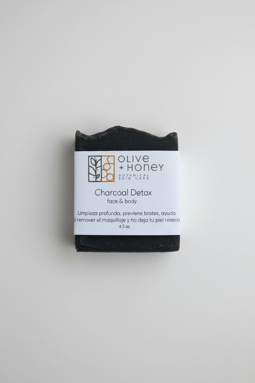Charcoal detox face and body natural soap