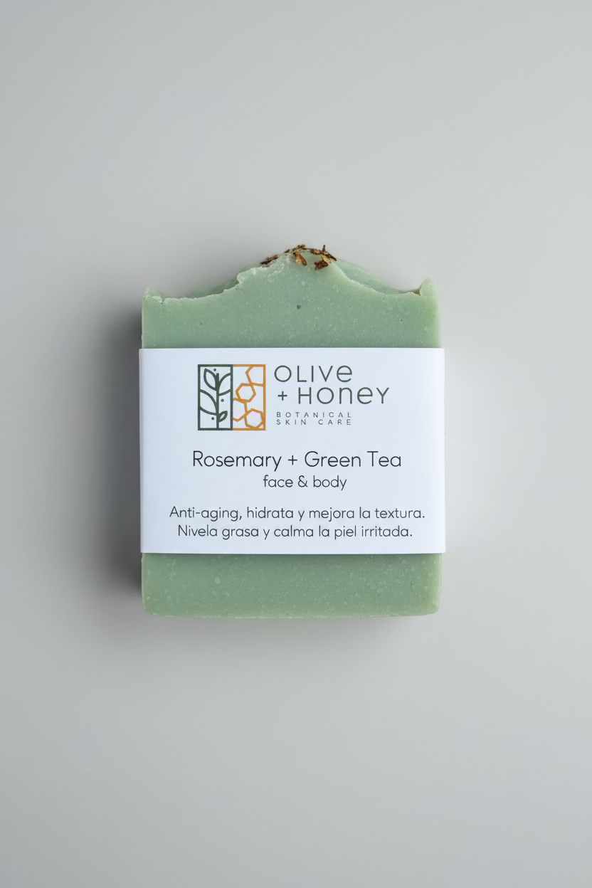 Rosemary + Green Tea face and body natural soap